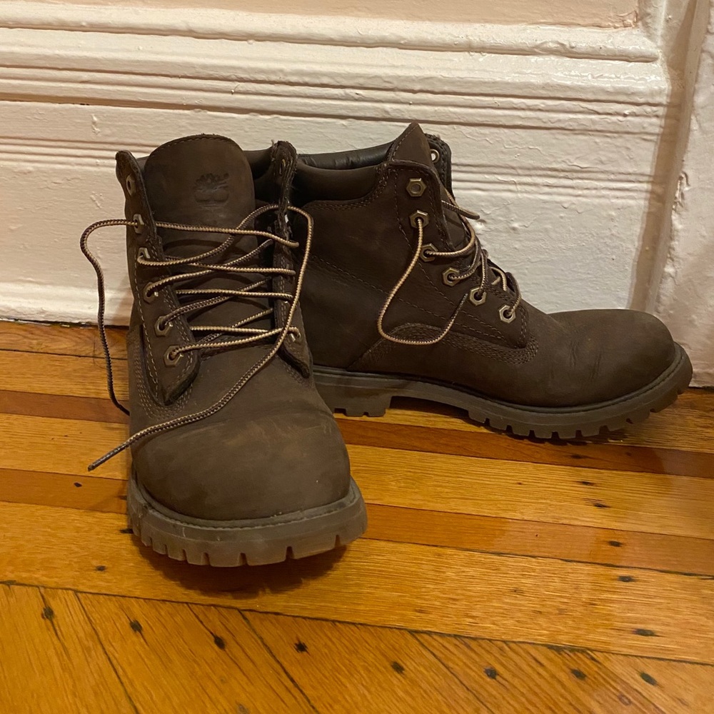 Brown Timberland weather boots